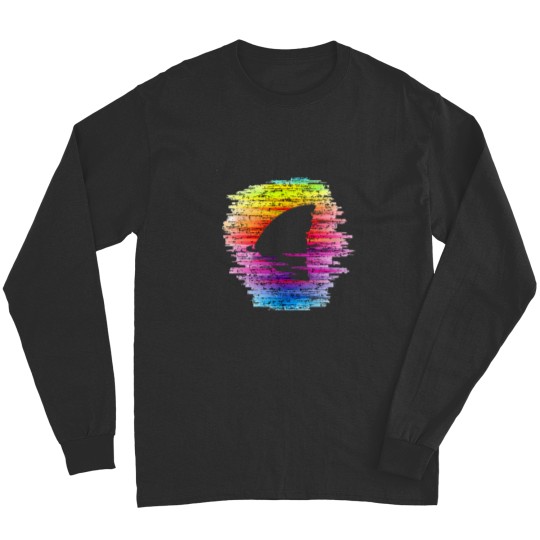 Discover Rainbow Waters Shark Fin Awareness TShirt Long Sleeves