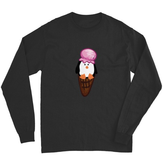 Discover Penguin strawberry ice cream waffle Fitted Long Sleeves