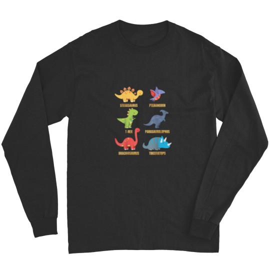 Discover Types Of Dinosaurs Dino Identification Cute Sweet Long Sleeves