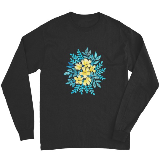 Discover Yellow Blue Wildflower Bunch Classic Long Sleeves
