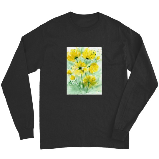 Discover Colorful watercolor peony flowers and leaves Long Long Sleeves