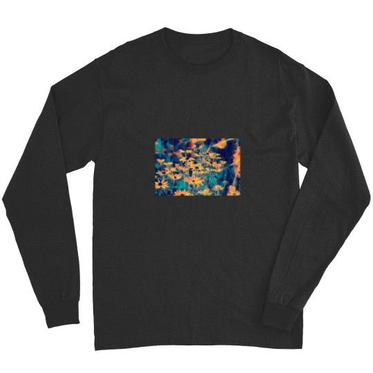 Discover Yellow Flowers Premium Scoop Long Sleeves