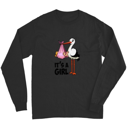 Discover Its A Girl The Pink Stork And The Ba Long Sleeves