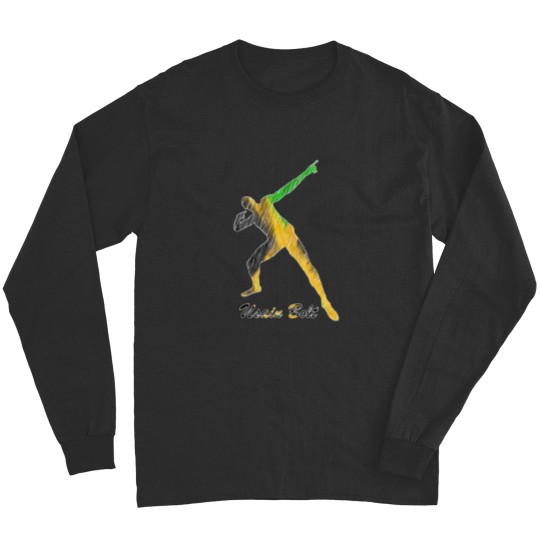 Discover Usain Bolt Jamaica Man Design Classic Long Sleeves