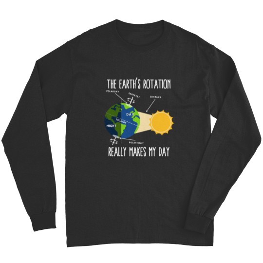 Discover Funny Earth Rotation Earth Days Science Teacher Kids Women Long Sleeves