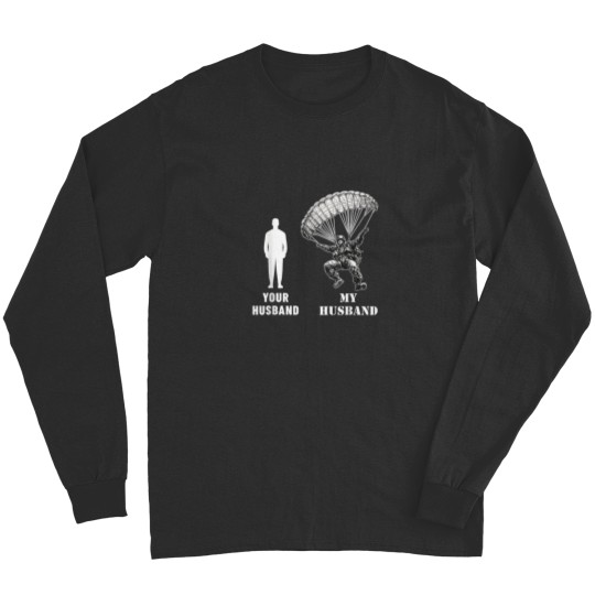 Discover Your Husband vs My Husband Airborne Paratrooper Long Sleeves