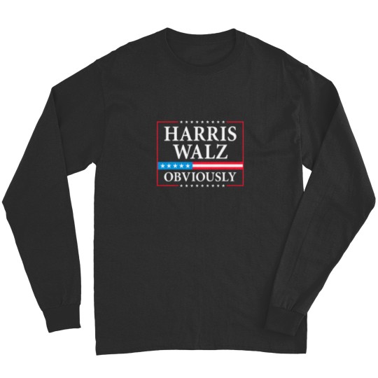 Discover Harris Walz Obviously President Kamala Harris Waltz Election Long Sleeves