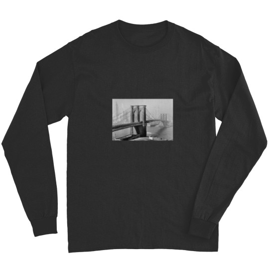 Discover 1940_s Bridge Black and White Daytime Photograph Long Sleeves