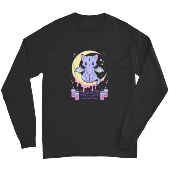 Discover Kawaii Pastel Goth Cute Creepy Occult Cat Long Sleeves