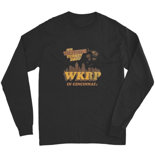 Discover Vintage WKRP in Cincinnati Long Sleeves, 1978 Thanksgiving Turkey Drop Thanksgiving Long Sleeves