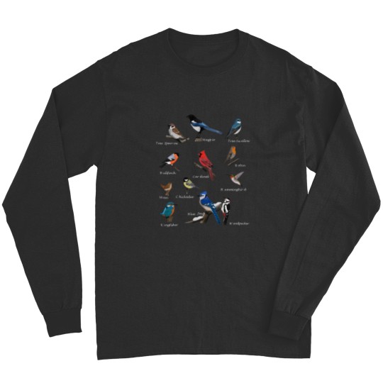 Discover Garden Birds Cardinal Blue Jay Hummingbird Robin Wren Finch Long Sleeves