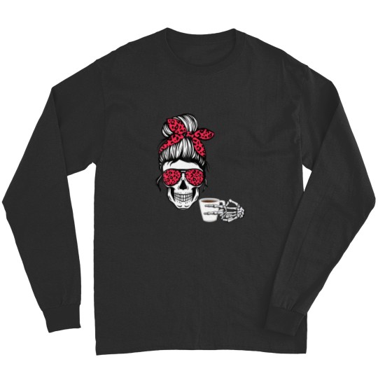 Discover messy bun halloween apparel coffee lover Long Sleeves