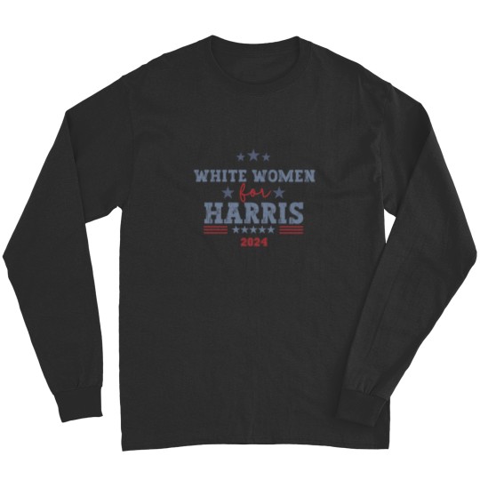 Discover Support Kamala Harris 2024 Long Sleeve Shirts - White Women for Harris