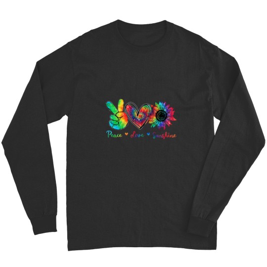 Discover Peace Love Sunshine Sunflower Hippie Tie Dye Long Sleeves
