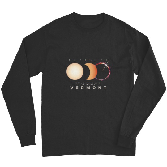 Discover Solar Eclipse 2024 Vermont Total Eclipse Astronomy Graphic Long Sleeves