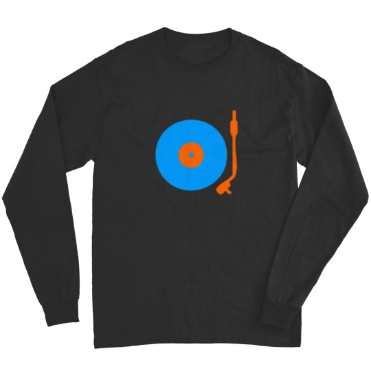 Discover Blue Orange Vinyl Record Turntable 2 Long Sleeves