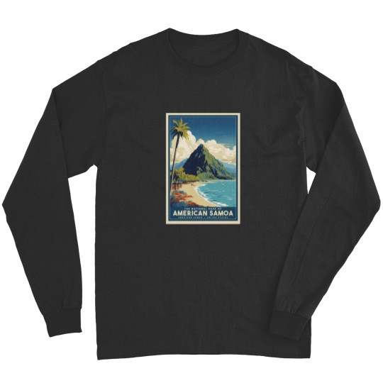 Discover A Vintages Travel Illustration of American Samoa National Park American Samoa United States Long Sleeves