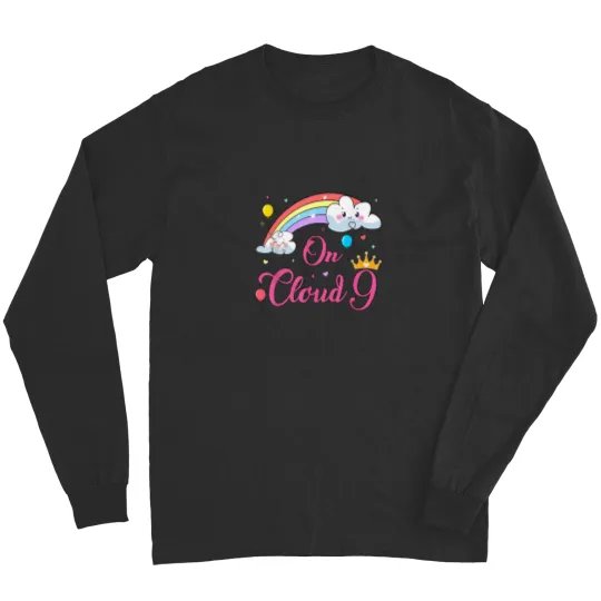 Discover 9 Year Old Birthday Decorations Rainbow On Cloud Long Sleeves