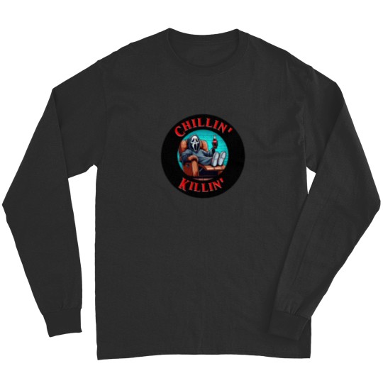 Discover Chillin' Killin'  Ghostface Scream Long Sleeves