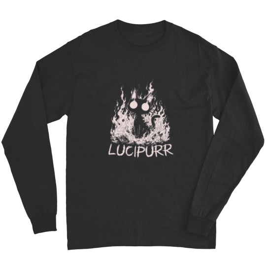 Discover Lucipurr Cat Lover Satanic Lucifer Baphomets Demon Kitty Long Sleeves