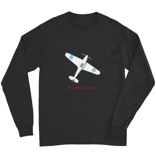 Discover Hurricane WWII Fighter Aircraft - Crimson.png Long Sleeves