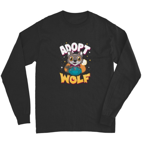 Discover Adopt A Wolf- Creepy Cute Cartoon - Kawaii Werewolf Long Sleeves