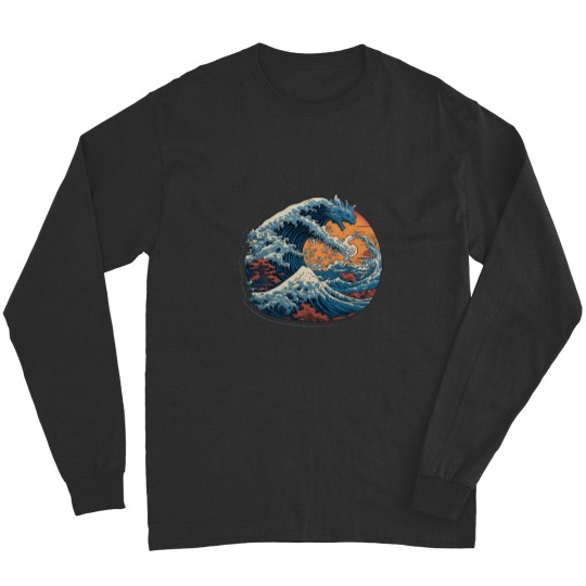 Discover Big Wave with Dragon Long Sleeves