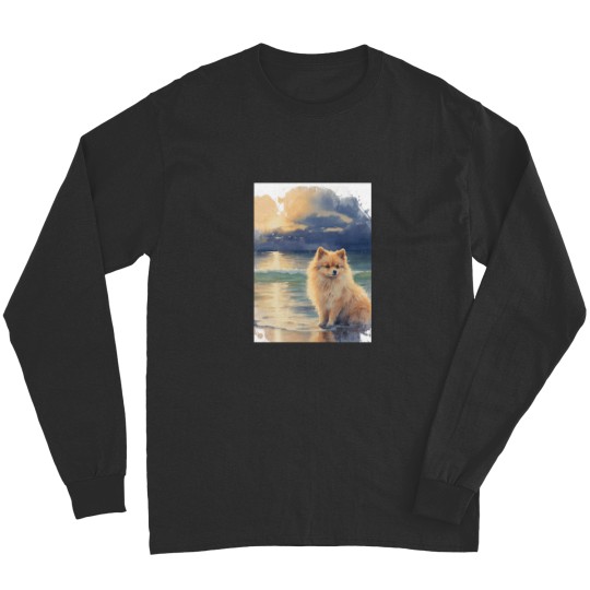 Discover Pomeranian At The Beach Graphic 1 1 Long Sleeves