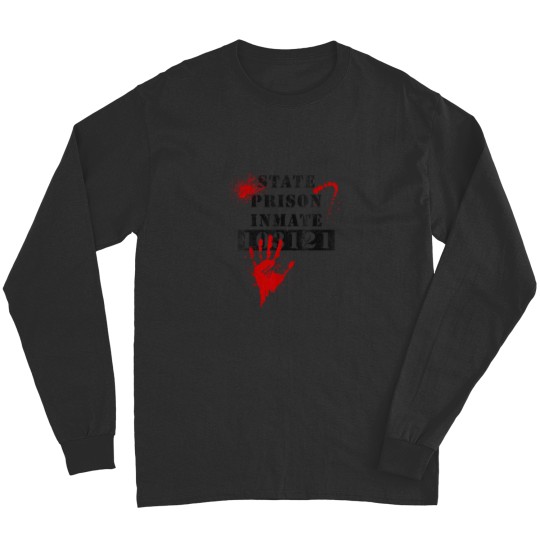Discover State Prison Inmate bloody Vintage 103121 Halloween costume T-Shirt Long Sleeves