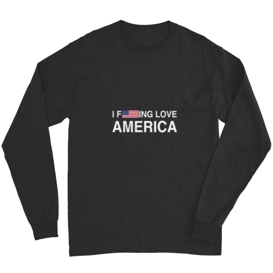 Discover I Fucking Love America Patriotic American Red White Blue Y2K Long Sleeves
