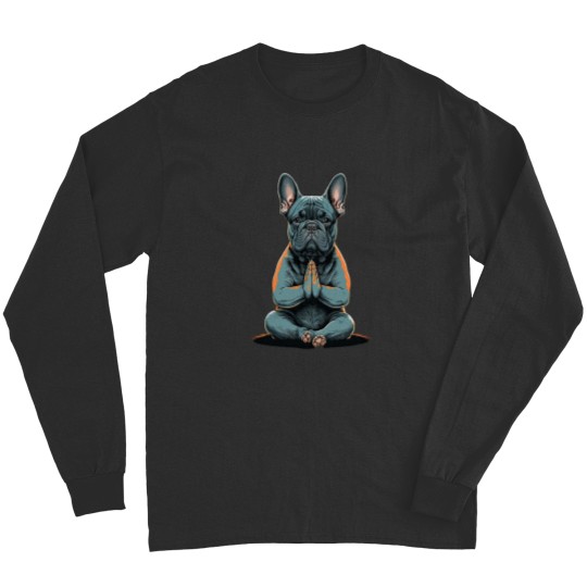 Discover Funny French Bulldog Frenchie Yoga Long Sleeves