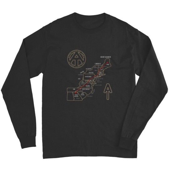 Discover Appalachian Trail Hiking Map Outdoor Adventure Trailing Long Sleeves