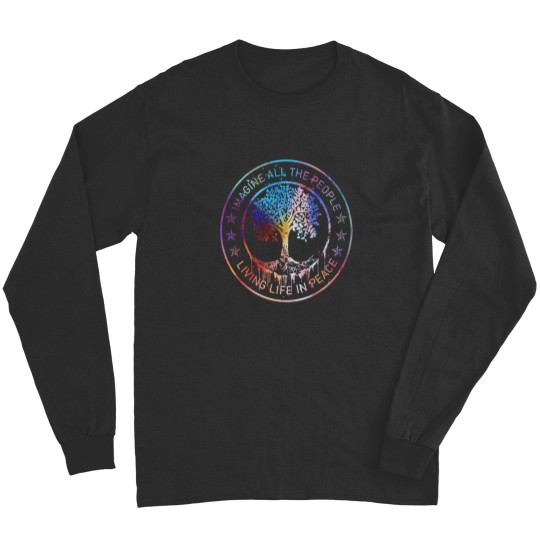 Discover All The People Imagine Living Life In Peace Art Tree Long Sleeves