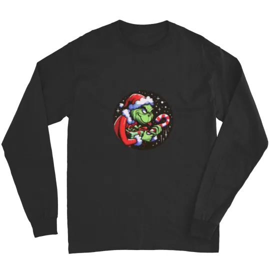 Discover The funny character Christmas Candy Cane Mischief Long Sleeves