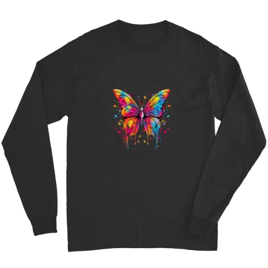 Discover Cool Butterfly on colorful painted Butterfly Long Sleeves