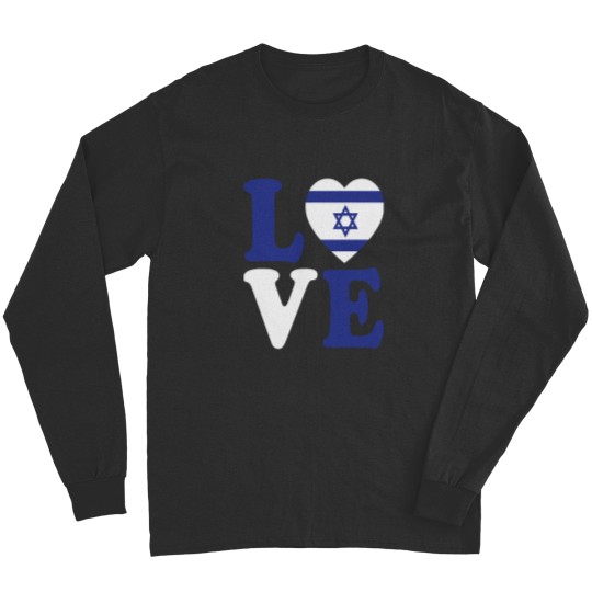 Discover I Love Israel Minimalist Israeli Flag For Women Men Long Sleeves