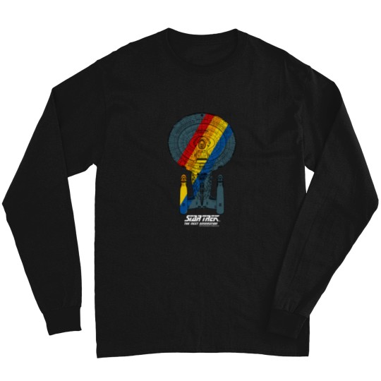 Discover Star Trekss Next Generation Ship Portrait Rainbow Fill Long Sleeves