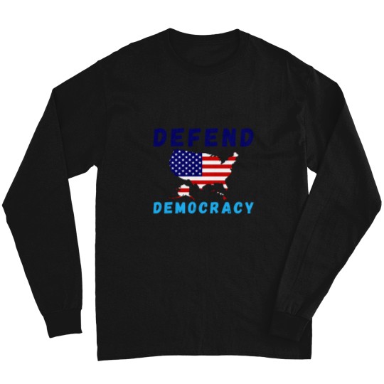 Discover Defend Democracy Protect Votingss Rights Save Vote Electionss Election Long Sleeves