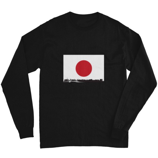 Discover Tokyo Japan Skyline Japanese Flag Long Sleeves