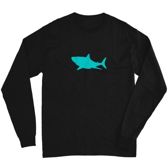Discover Teal Shark Lover Marine Graphic Long Sleeves