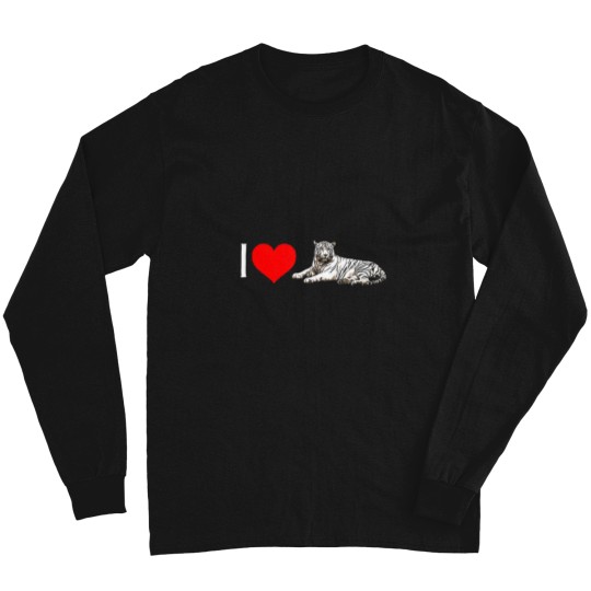Discover I Heart White Tigers! Minimalist Vintage Wildlife [logo] Long Sleeves