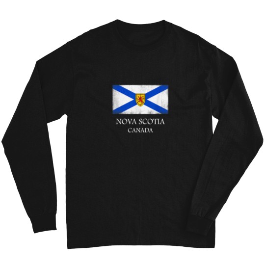 Discover Nova Scotia T Shirt Canada Province Flag Tee Long Sleeves