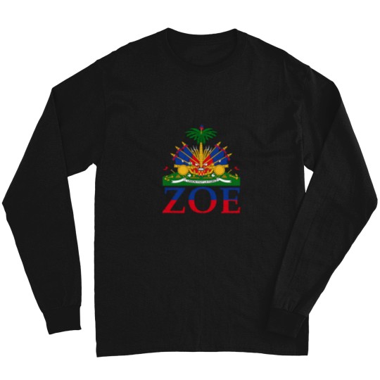 Discover Zoe Cute Haiti Honored Flag Day Gift Sweatshirt Long Sleeves