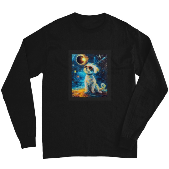 Discover Total Solar Eclipse Maltese Dog Long Sleeves
