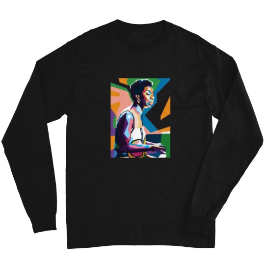 Discover An Abstract Geometric of Nina Simone Long Sleeves