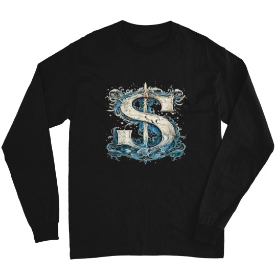 Discover S Letter Alphabet Vintages Monogram S Initials Name Long Sleeves