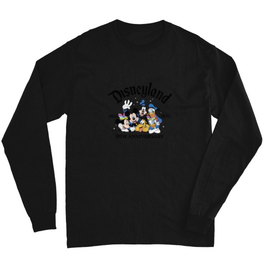 Discover Disneyyland 70th Anniversary Long Sleeve T Shirts, Castle Platinum Celebration 1955-2025 Long Sleeve T Shirts