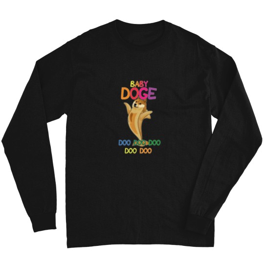 Discover Dogecoin-Baby-Doge-Doo-Doo-Funny-Cryptocurrency-M Long Sleeves