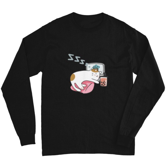 Discover Cat Boba Tea 3 Long Sleeves