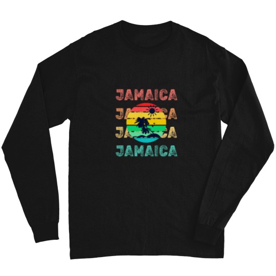Discover Jamaica Paradise Life, Sunset and Palm Trees Long Sleeves